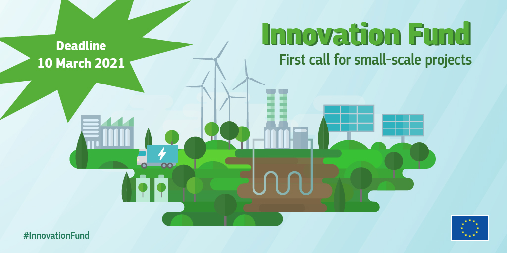 2⃣ months left before the #InnovationFund deadline for #smallscale projects!

EUR 100 million💶 are available to help you bring your #cleantech project to the market and reach #ClimateNeutralEU in 2050 🎢

Check all info ➡️ europa.eu/!Kn47Nt

#EUGreenDeal #MondayMotivation