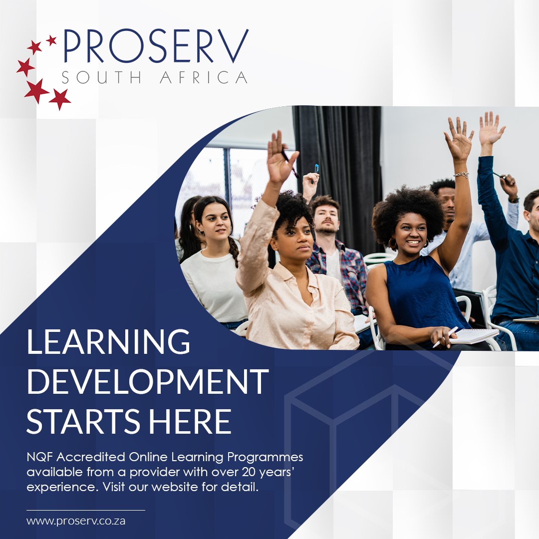 #LearningDevelopmentStartsHere
NQF Accredited Online Learning Programmes available from a provider with over 20 years’ experience. 
Visit our website for detail.
proserv.co.za/contact-us/

#ProServSouthAfrica #OnlineLearningPlatforms #DigitalLearning...