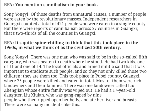 2.3) It's funny that CCP simps portray Tibetans as savages, and the Dalai Lama as evil. Yet if you look back, every country has had it flaws. In China, people were eating each other as recently as the 1960s. The gov sponsored this https://bit.ly/3i1nDWq&nbsp; https://nyti.ms/2K3ZrX9&nbsp;