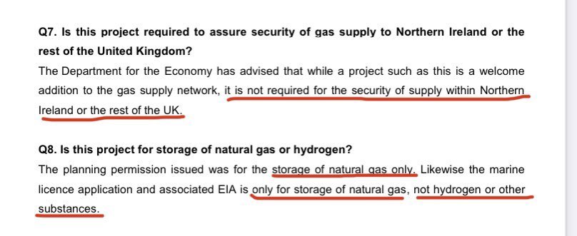 Dept for Economy in NI say gas storage NOT REQUIRED for security of supply so please submit objection to InfraStrata #infa licences needed to facilitate harmful project by 13 Jan.
Email: NIEA.DICAPAdmin@daera-ni.gov.uk include ref Islandmagee Gas Storage TC 041/20 &amp; AIL/2012/0033