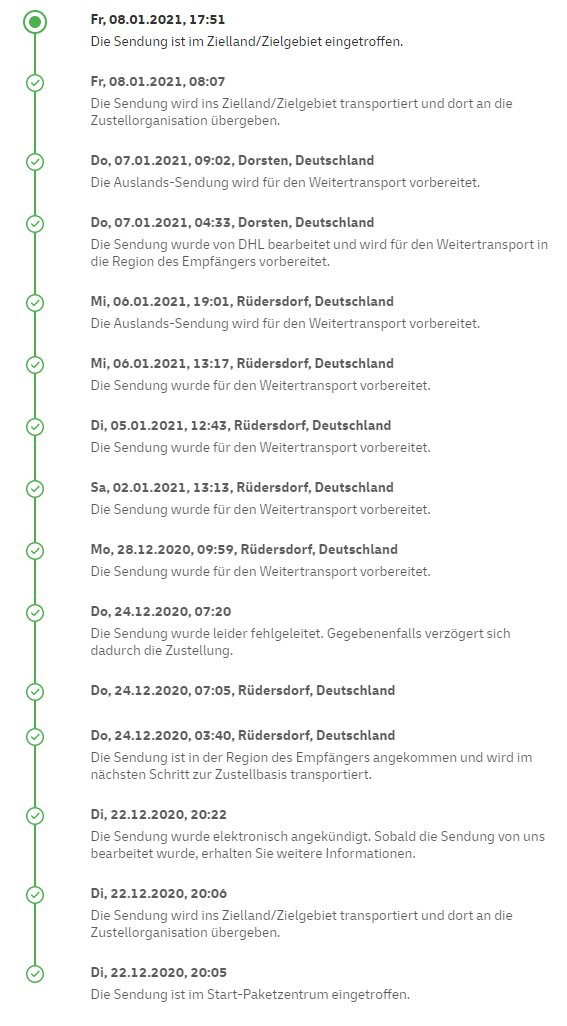 u okay, <a href="/DHLPaket/">DHL Paket</a>? Im Telefonat mit dem Kundensupport letzten Montag und Mittwoch hieß es, ich solle mich noch etwas gedulden...