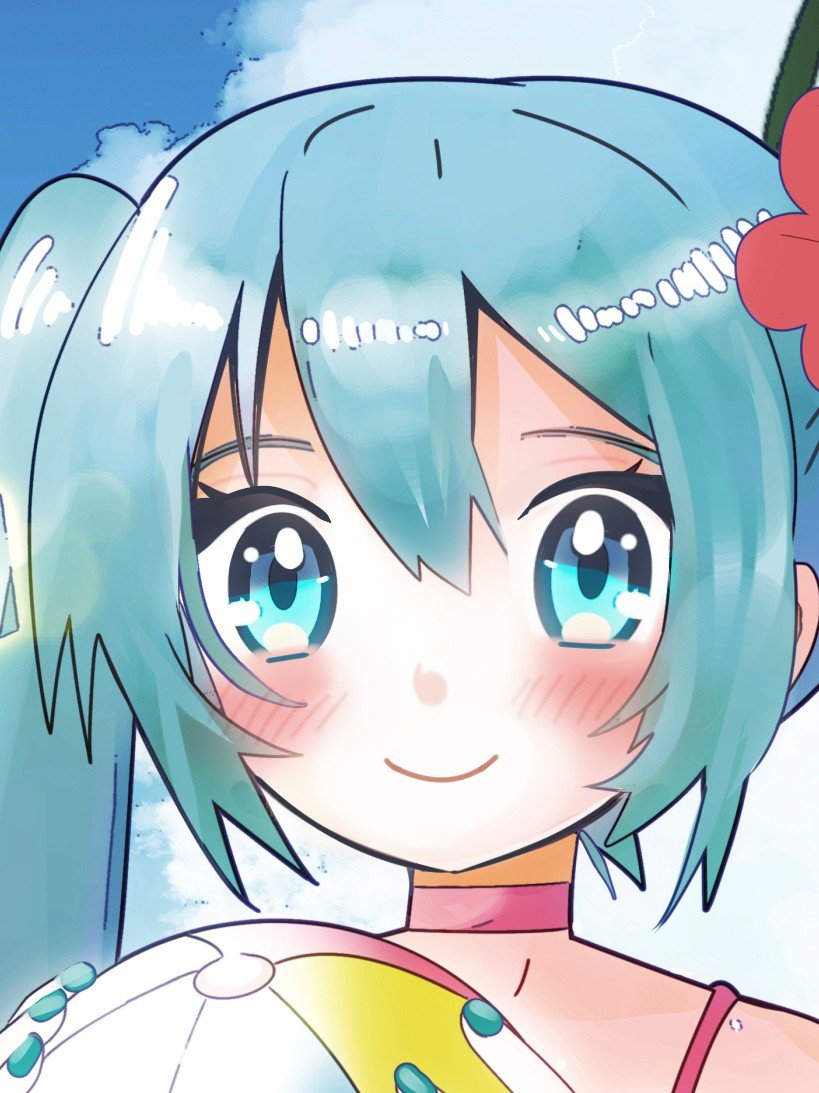 初音ミク 「季節はずれですが水着なミクさんを描きました? 」|milktea＋のイラスト