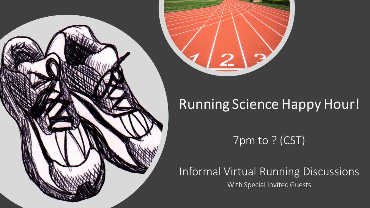 Running Science Happy Hour!

A few Thursday evenings, 7pm to ? (CST), informal virtual "happy hour" to talk about running science topics among scientists, coaches, runners, clinicians.

If interested enter your email and name in form below!

Please share!

forms.gle/gJsPrRnCUDA7ea…