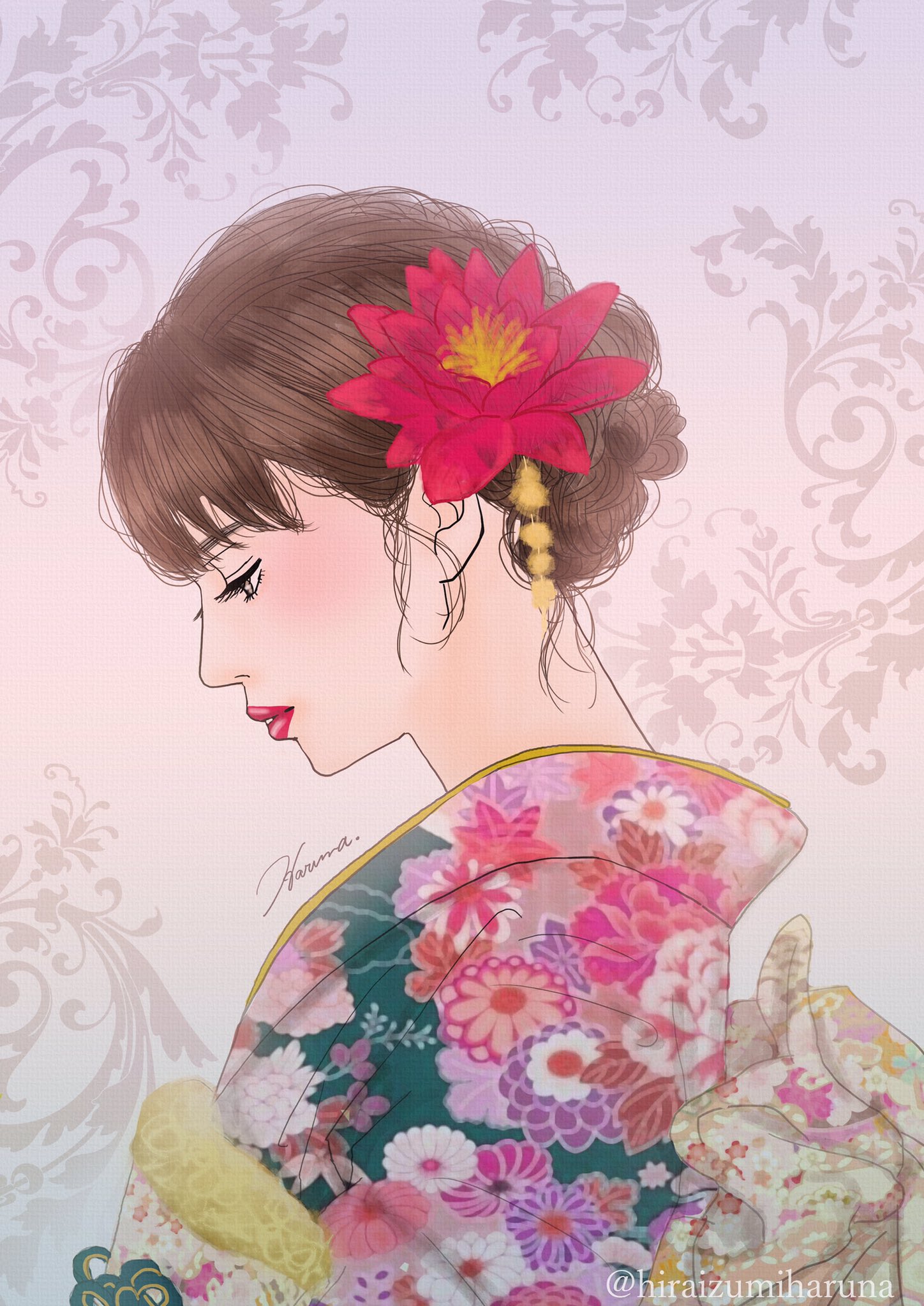平泉春奈 2冊目の作品集発売中 新成人の皆様 ご成人おめでとうございます これは去年描いた絵だけど 今夜 成人式イラストを一本投稿するね 式が中止になっちゃった人も多いと思うので少しでも絵で楽しんでもらえたら嬉しいです 待ってて下さい
