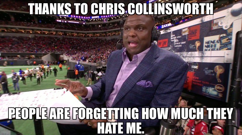 Chris Collinsworth trends every time he calls a game. 