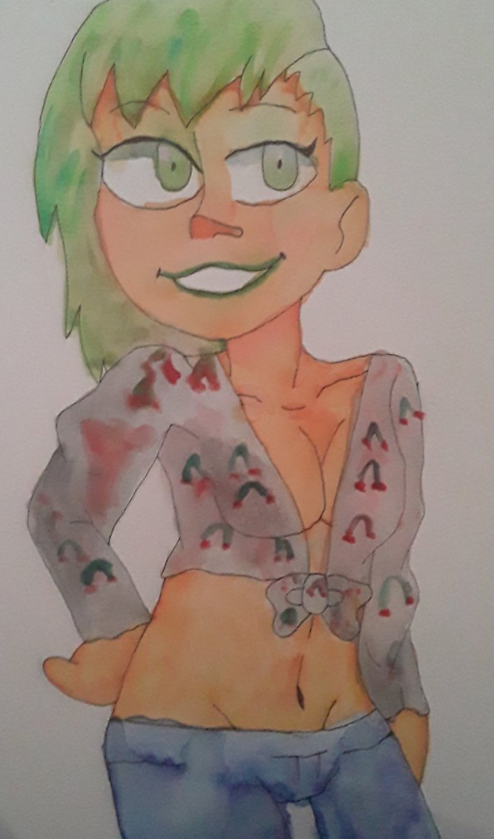 Isidoragames25_'s tweet photo. I test on water brush koi sakura when I draw sarah from my oc of gorillaz inspired art style @oddpezzu

#watercolor #art #sara #sarah #oc #ocgirl #gorillaz #gorillazoc #colorz #rainbowz #green #dj #djgirl https://t.co/lwruAefoff