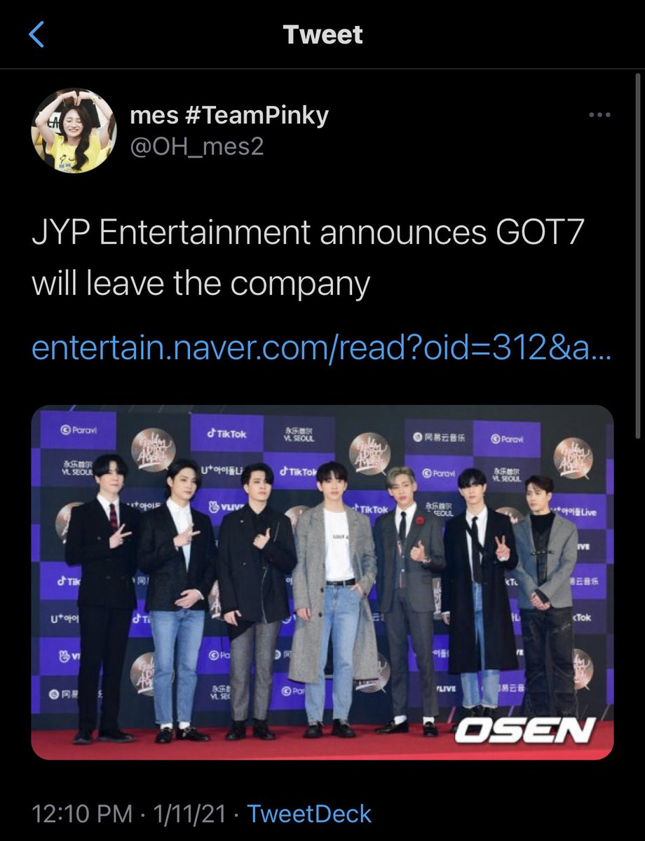 aegbeom's tweet photo. debuted with seven       left with seven
members                         members https://t.co/cd0NVN3Jco