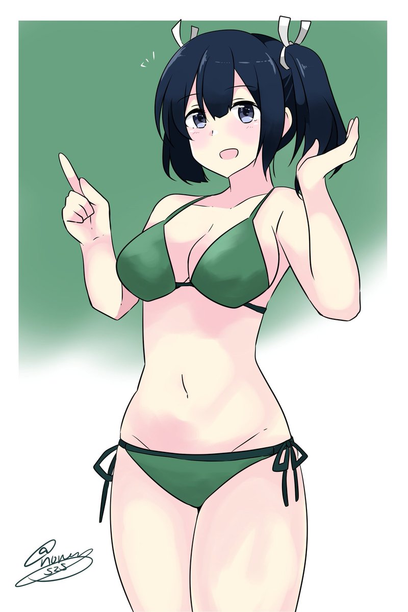 加賀(艦隊これくしょん) 「#くそ寒いので水着絵を貼る
この辺はお気に入りで 」|ひよし🌺次は神戸か府中のイラスト