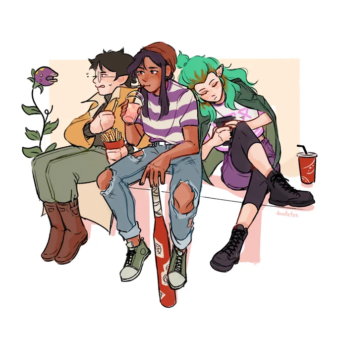 #IAmNonbinary hello i am faye and i like to doodle fanart and make short comics 