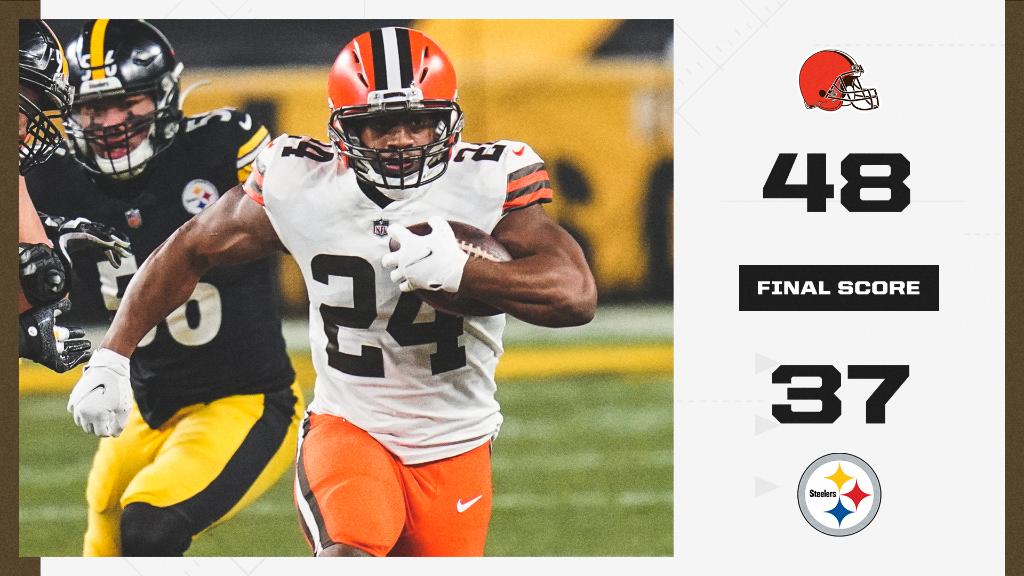 SportsCenter's tweet image. The Browns snap a 17-game losing streak in Pittsburgh 🙌