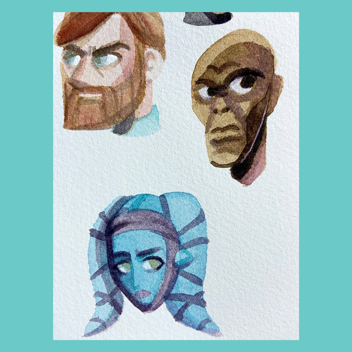 kalikazoo's tweet photo. Mr. Purple Lightsaber n friends #CloneWars #StarWars #doodle #Watercolor #macewindu https://t.co/OLWQCDpzeb