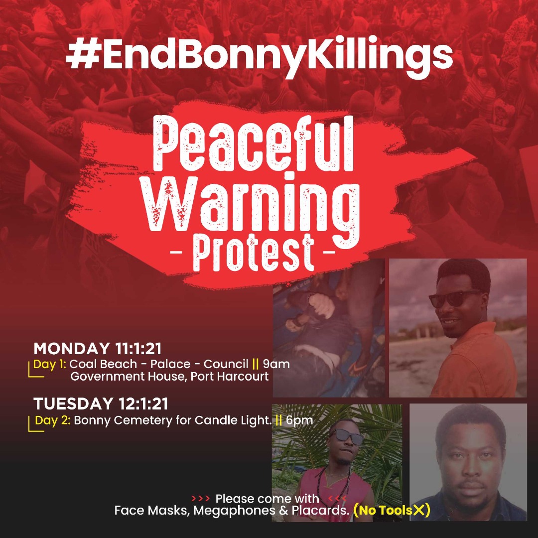 WChappjumbo's tweet photo. We have had enough of the sea piracy attacks in #BonnyLGA and today we hit the streets to say #EndBonnyKillings. Dear @GovWike you can continue neglecting us and giving the silence treatment. Since the kidnap of #Banigo5 you have been silent. 

#EndSeaPiracy
#EndSeaPiracyinBonny https://t.co/vTmFZvRPmC