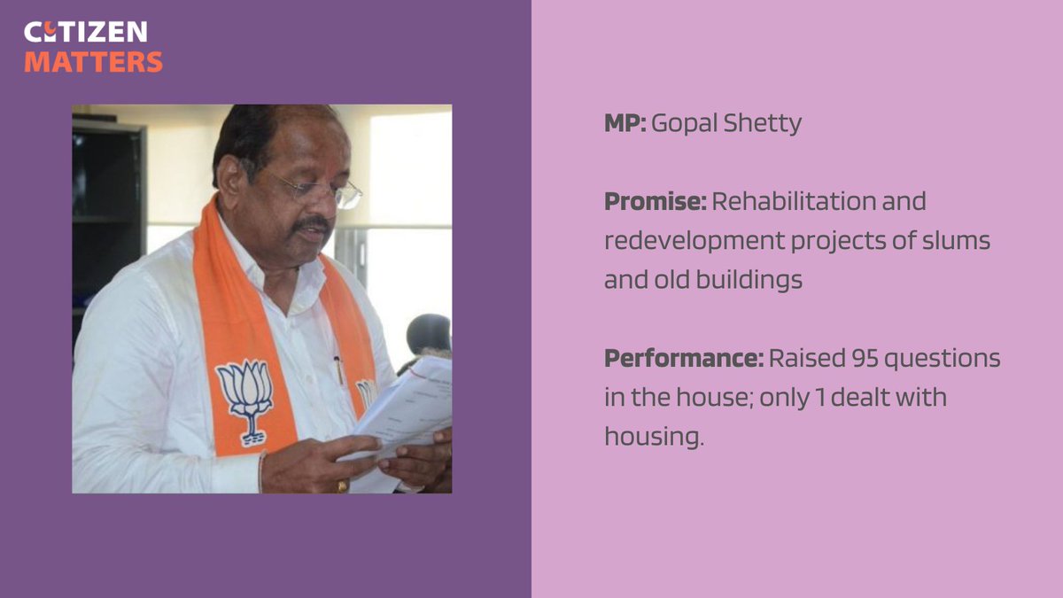 Our election profile of MP Gopal Shetty:  https://citizenmatters.in/mp-candidate-gopal-shetty-mumbai-north-lok-sabha-constituency-10891