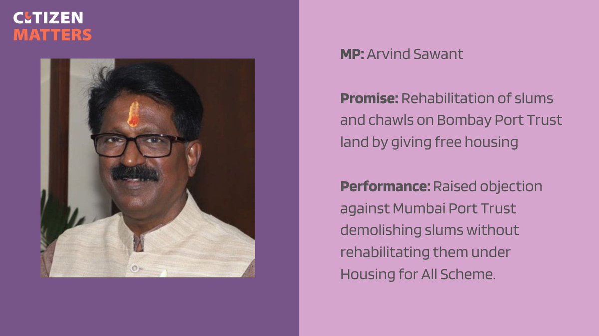 Election profile of Arvind Sawant:  https://citizenmatters.in/mumbai-south-mp-arvind-sawant-shiv-sena-profile-performance-lok-sabha-11169