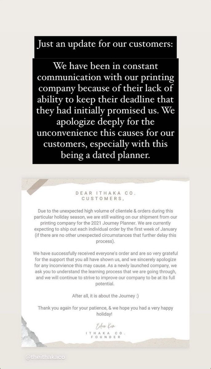 theithakaco's tweet photo. 🤍 a message for our customers: https://t.co/SYDvomzQBD