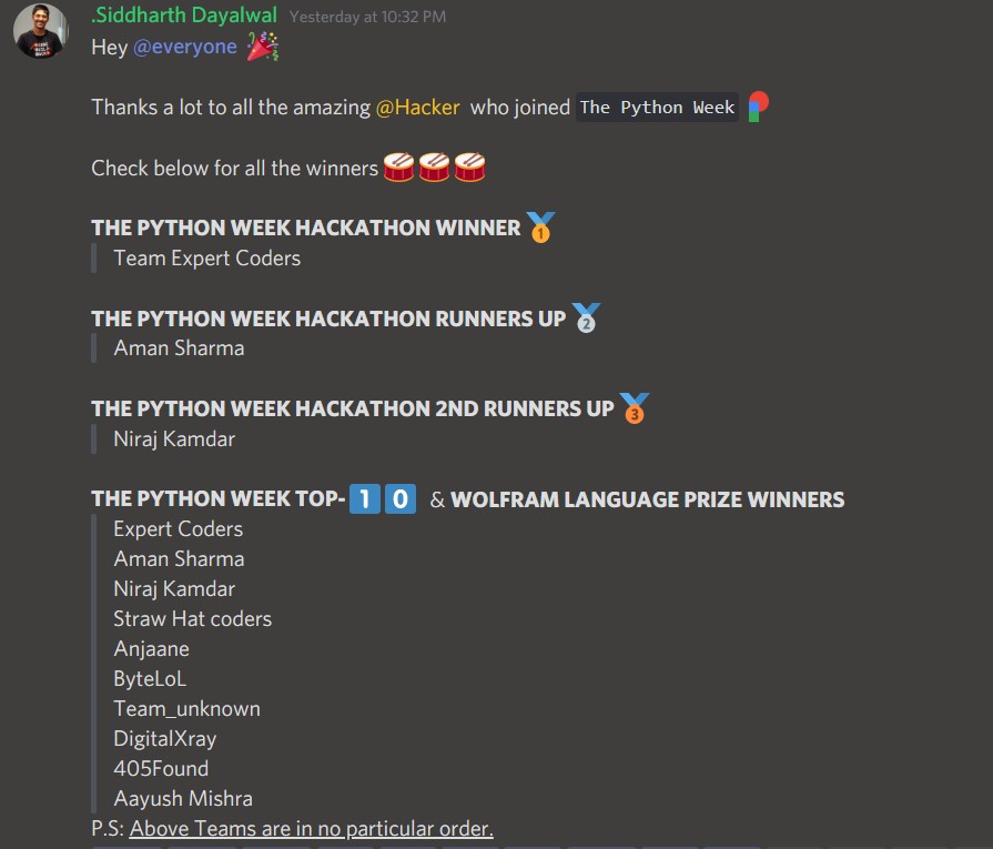 amansharma2910's tweet photo. Another major win! Won the second position in #ThePythonWeek hackathon organized by @Mehdevclub!
Also, congrats to fellow #elecTRON teammate @thatshutterboi for sharing the podium with me. Team #elecTRON ftw!
https://t.co/46XNKSDjPW
#winning #neuralnetworks #machinelearning https://t.co/86svBbTJbv