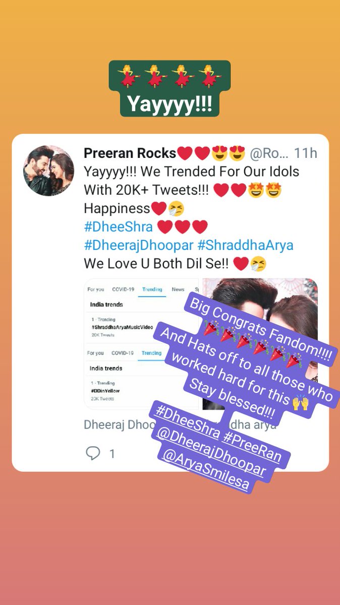 arhi_preeran's tweet photo. #KundaliBhagya #PreeRan #DheeShra #ShraddhaAryaMusicVideo #DDinYellow
@DheerajDhoopar @AryaSmilesa we love you..... ๐๐๐๐๐๐๐๐๐๐๐๐๐๐๐๐๐๐ https://t.co/aOwy5KgkH7