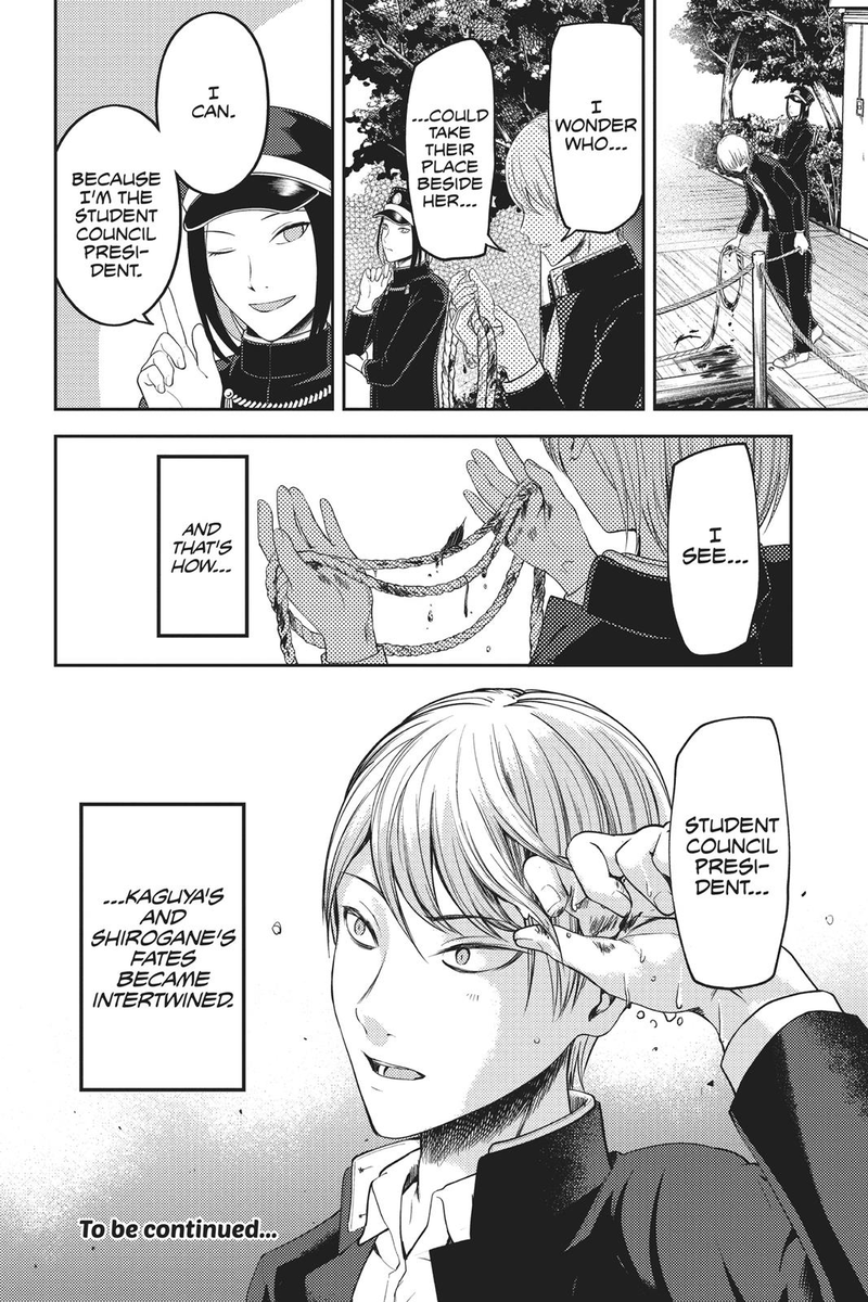 He wonders if anyone can stand beside somebody that could do such acts, and realizes that the only one is the Student Council President. He accepts the student council offer as a result.