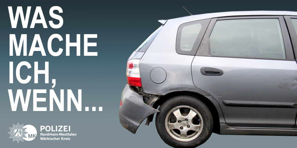 polizei_nrw_mk's tweet photo. …ich einen Unfall mit Blechschaden hatte? 🤔
Keiner verletzt? Leichter Sachschaden? Autos fahren noch?
Dann rechts ran fahren! Schon gewusst? Wer trotzdem mitten auf der Straße stehen bleibt & den Verkehr behindert, zahlt 30 Euro Verwarngeld.
#PolizeiMK #WMIW #Verkehrsunfall https://t.co/H5dLy1ZkN5