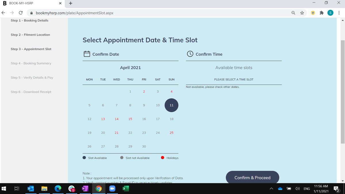 raghavabhi's tweet photo. @uptrafficpolice
 
@nitin_gadkari
 
@noidatraffic
 #bookmyhsrp #hsrp #hsrpmandatory 

I am trying to book HSRP from last 21 days but unable to book as there is no option to select time slot as it is showing not available. Please help. https://t.co/tEvAwMdvS3
