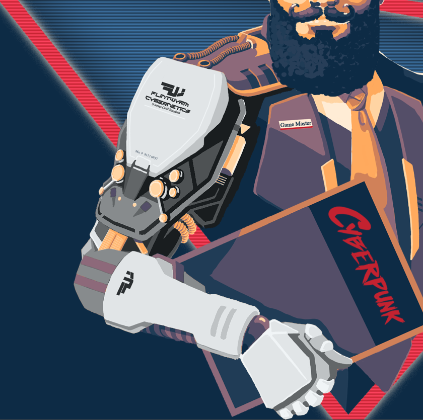 Flintwyrm's tweet photo. Here is a close up of that sweet sweet Cyberarm detail.
With my branding because what is cyberpunk with out self insert advertising. #Cyberware #Cyberpunk2077 #cyberpunkred #cyberarm #Exec #GameMaster #cyberpunk https://t.co/lZw9uH9Rhp