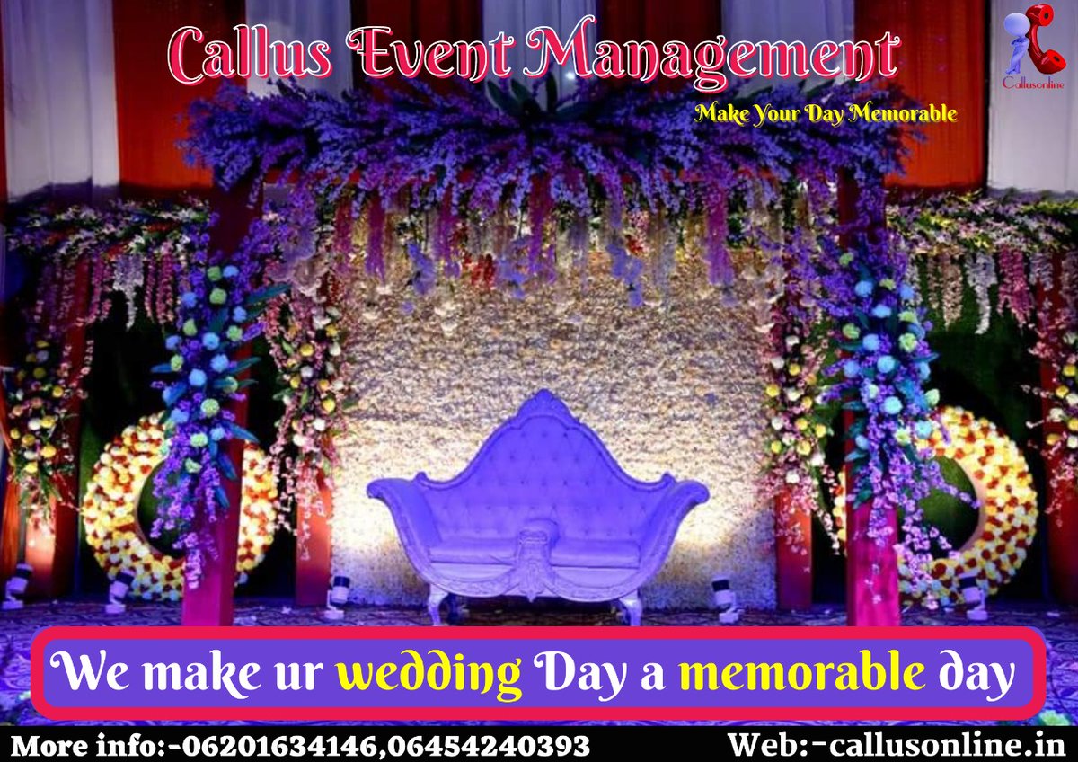 Callusonline's tweet photo. Prepration &amp; planning of an event is never easy. Call the Expert  #Callus_Event_Management_Company
 Call@ 6201634146, 06454 240393

 #callusevent #eventplanner #weddingplanner #eventorganiser #weddingorganizer #eventmanagement #events #eventmanagementcompany #cateringservices https://t.co/QTfB9JXprT