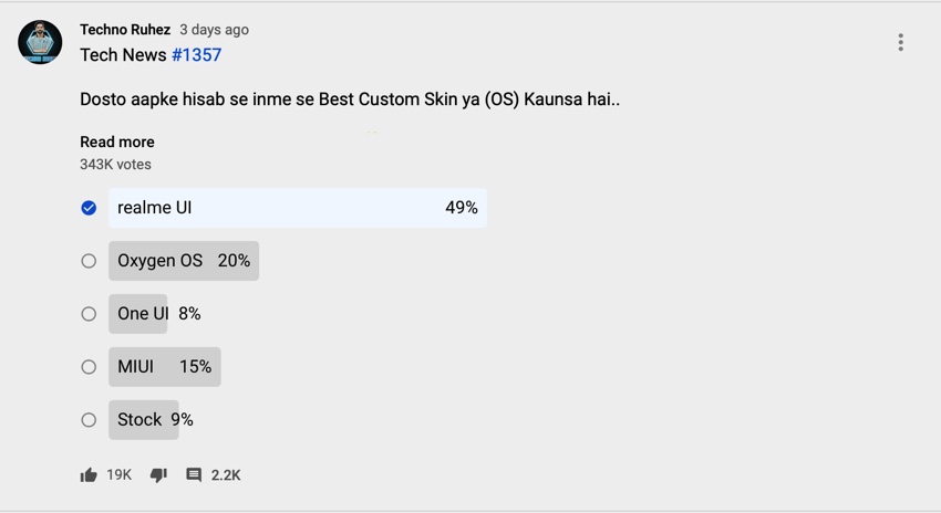 MadhavSheth1's tweet photo. Happy to see users appreciating our hardwork, we are constantly working on making the user experience better with #realmeUI.

Poll by @AmreliaRuhez https://t.co/Tf2BnPCMDT