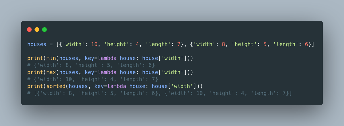  It can be used with key functions like sorted, min, and max.