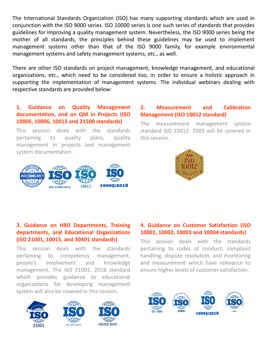subhra310's tweet photo. #Webinar series on #ISO10000 series which provides guidelines for improving QMS. The series covers all the relevant standards, and is aimed at realizing effective Management Systems. Starts from 13 Feb 2021. @NPC_INDIA_GOV https://t.co/gix9XNcXa9 https://t.co/MVKpmDwsPJ