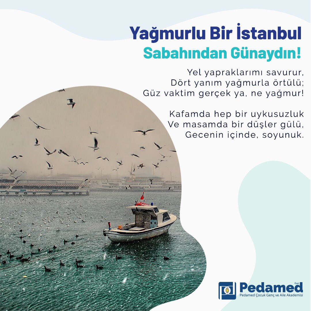 PedamedCocuk's tweet photo. Yel yapraklarımı savurur,
Dört yanım yağmurla örtülü;
Güz vaktim gerçek ya, ne yağmur!

Kafamda hep bir uykusuzluk
Ve masamda bir düşler gülü,
Gecenin içinde, soyunuk.

Ahmet Muhip Dıranas -Yağmur Gül ve Eller

Herkese iyi haftalar dileriz!✨

.
☎ 0(212) 542 82 46 https://t.co/tZOctkZcp8
