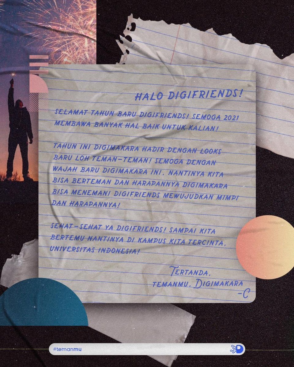 digitalmakara's tweet image. 💥NEW YEAR NEW ME💥

Digital makara hadir dengan semangat dan wajah baru yang lebih kece, dan pastinya lebih keren lagi🤩

Jangan lupa baca surat spesial dibawah ini dari kita dan nantikan konten-konten keren digital makara selanjutnya. See you, Digifriends!👋