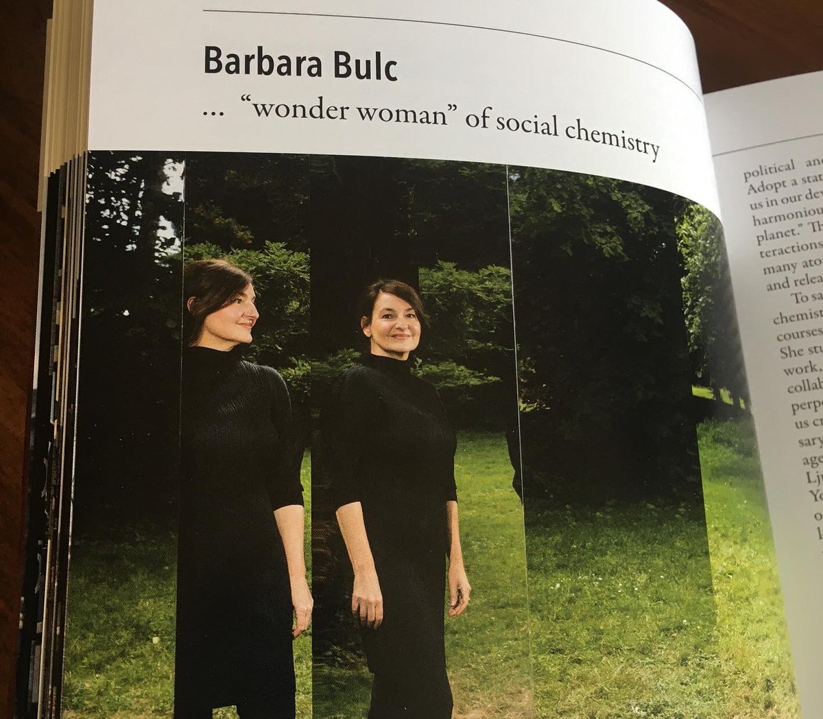 barbarabulc's tweet photo. Thank you Zahi Haddad for this feature as a «social chemist» in a new book «126 Heartbeats for Geneva International». With sculpture Enigma (2020) by Trix & Robert Haussmann @mamco_geneve #parclagrange in the background, a mesmerizing reflecting Oneness.
#2021year #futurenow https://t.co/erxAGcMhQD