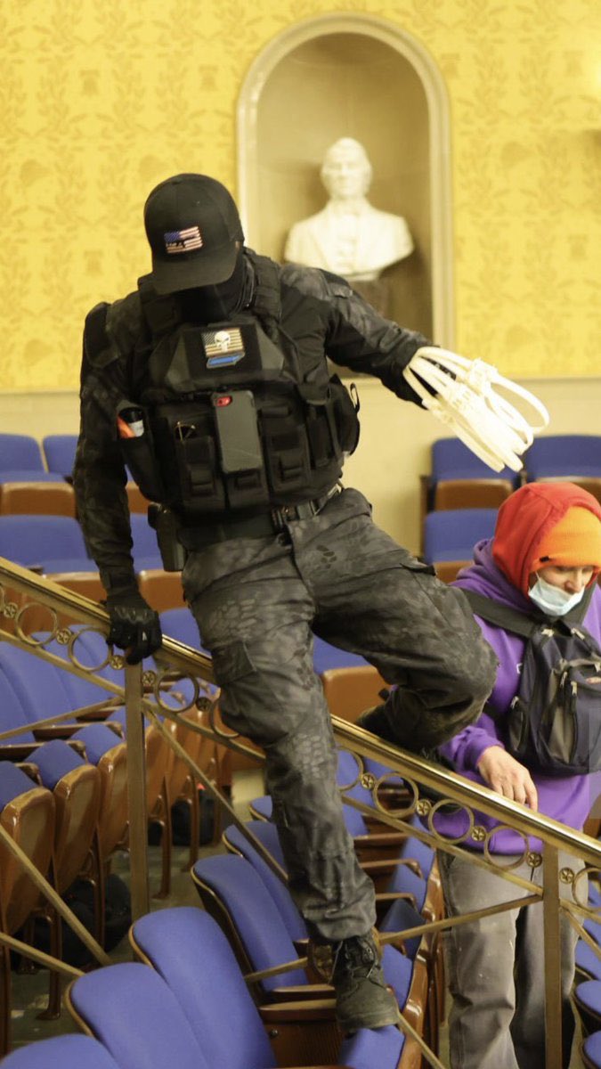TravelAndTruth's tweet photo. @Vincentfivestar @bmcwz @JoyTaylorTalks All of it is bad, but you cross the line into “terrorism” when you attempt to hold congress as hostages with zip ties (see pic), you erect nooses &amp; chant “Hang Mike Pence”... not to mention the many bombs that were found. How’s that not terrorism ? https://t.co/NM7Icx6H1c