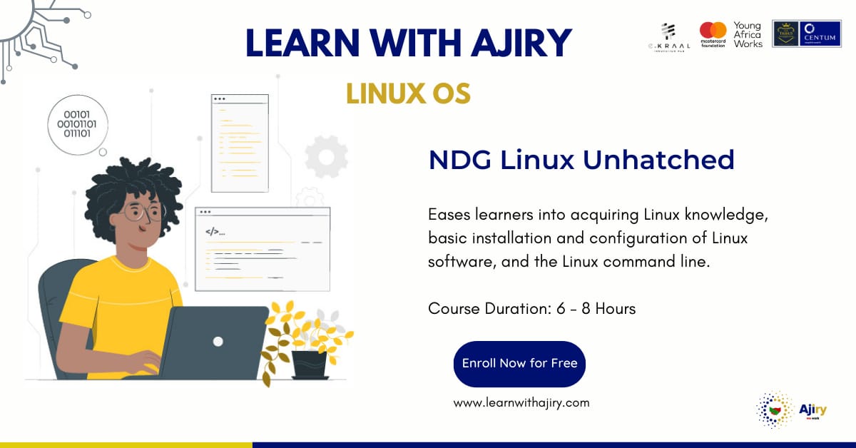 JGodsann's tweet photo. Learn With Ajiry now offers supported online courses in fields like Linux unhatched, Entrepreneurship, python programming and management, and packet tracer. 

Designed by @ekraal_ on https://t.co/zI4QlMJPm1

@AjiryKE @ragingmimosa @BabuSitima 

#LearnWithAjiry https://t.co/GQLthFeBi3