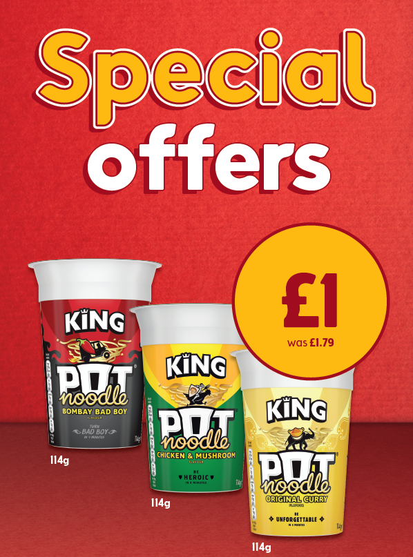 YMorrisonsDaily's tweet photo. Kicking off your week with a special offer!

Pick up your favourite @PotNoodle for just £1 in your local McColl's 🍜 

(Offer subject to availability, selected stores only) https://t.co/XysiQyvbla