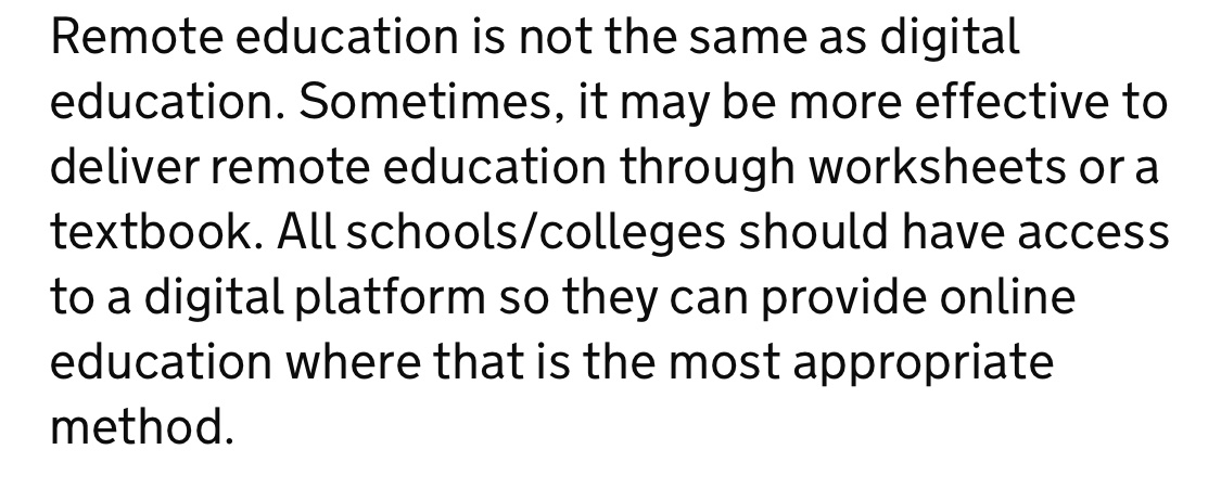 Ofsted says textbooks and worksheets can be effective for remote learning. Also, while teachers should monitor learning, this can be automated. (And can trick pupils into thinking the teacher is watching! )