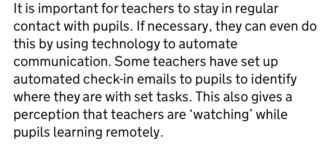 Ofsted says textbooks and worksheets can be effective for remote learning. Also, while teachers should monitor learning, this can be automated. (And can trick pupils into thinking the teacher is watching! )