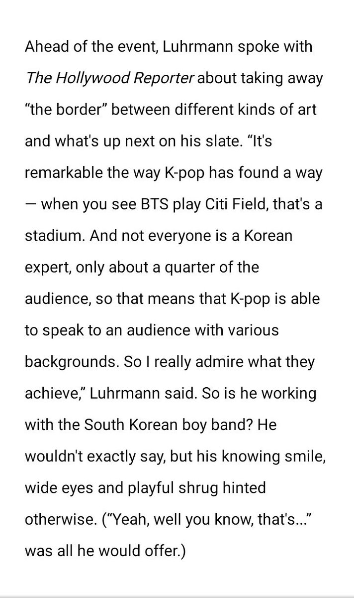 mygbebe's tweet photo. BTS's meeting with Baz Luhrmann remains an unsolved mystery https://t.co/gXzyZ5FLtR