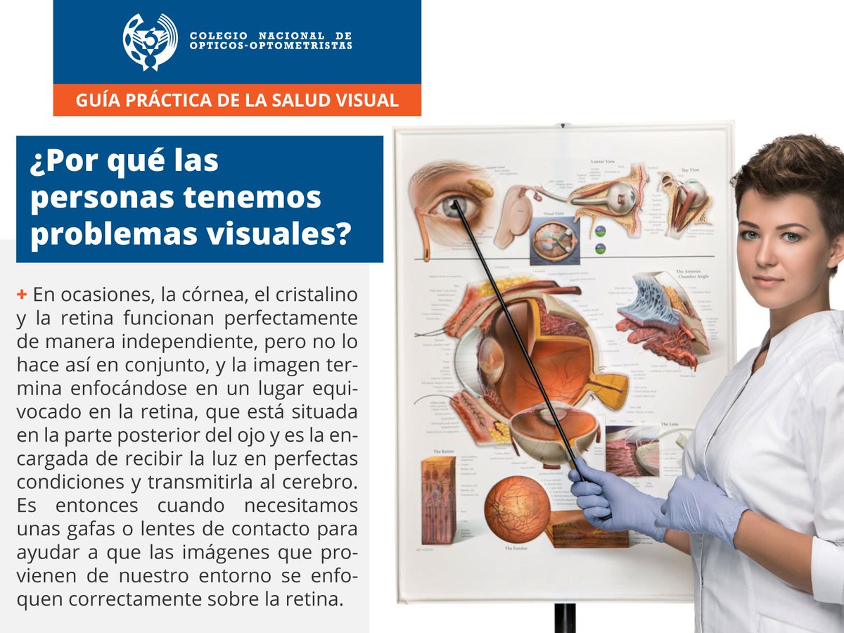 CNOO_Spain's tweet photo. ¿Alguna vez te has preguntado por qué solemos tener problemas visuales? Es algo habitual y significa que necesitamos la utilización de unas gafas o unas lentes de contacto para ayudar a que las imágenes que provienen de nuestro entorno se enfoquen correctamente sobre la retina. https://t.co/X5ERi88yPB