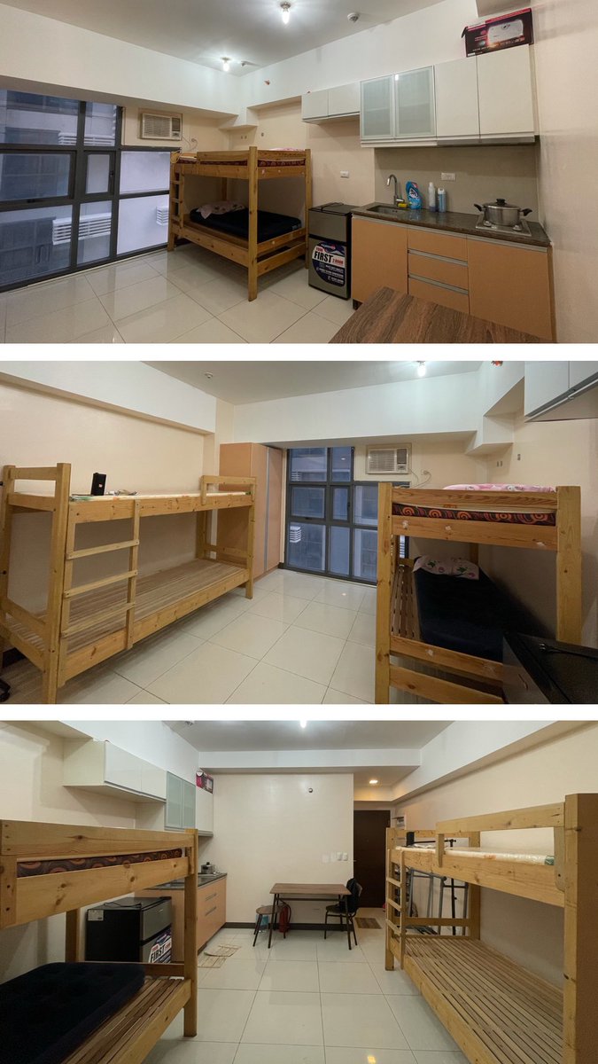 alissassila's tweet photo. 23sqm Studio Type Condominium for rent
Location: 9th floor Viceroy Tower 4, McKinley Hill, Taguig
Fully furnished with 2 double deck bed frames, aircon, refrigerator, dining table, water heater
DM for more details
#rentph #condoforrentph #condominiumforrentph #condoforleaseph https://t.co/kVjPktTOJj