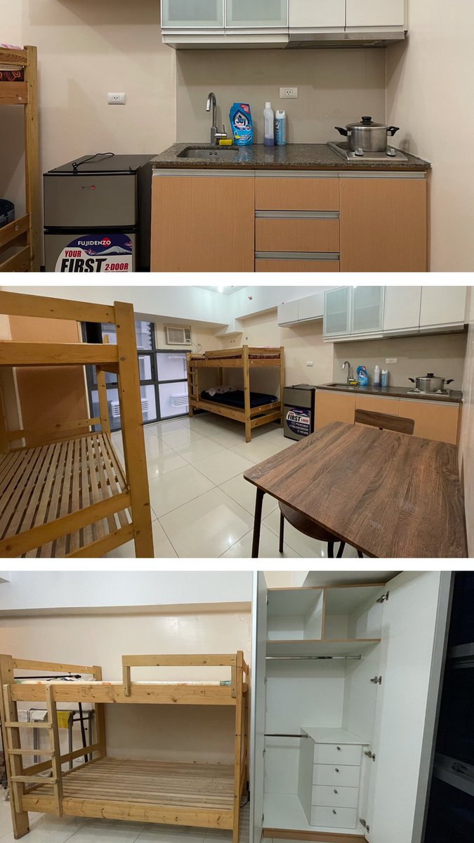 alissassila's tweet photo. 23sqm Studio Type Condominium for rent
Location: 9th floor Viceroy Tower 4, McKinley Hill, Taguig
Fully furnished with 2 double deck bed frames, aircon, refrigerator, dining table, water heater
DM for more details
#rentph #condoforrentph #condominiumforrentph #condoforleaseph https://t.co/kVjPktTOJj