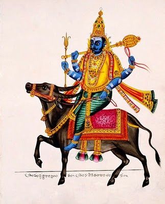 Symbolizing the same, worship and tarpanas to Yama are stipulated on this day.On any day, especially on this day, one should offer arghya with water in a copper pot mixed with red sandalwood, red flowers, and akṣata sitting on the knees chanting the following :-