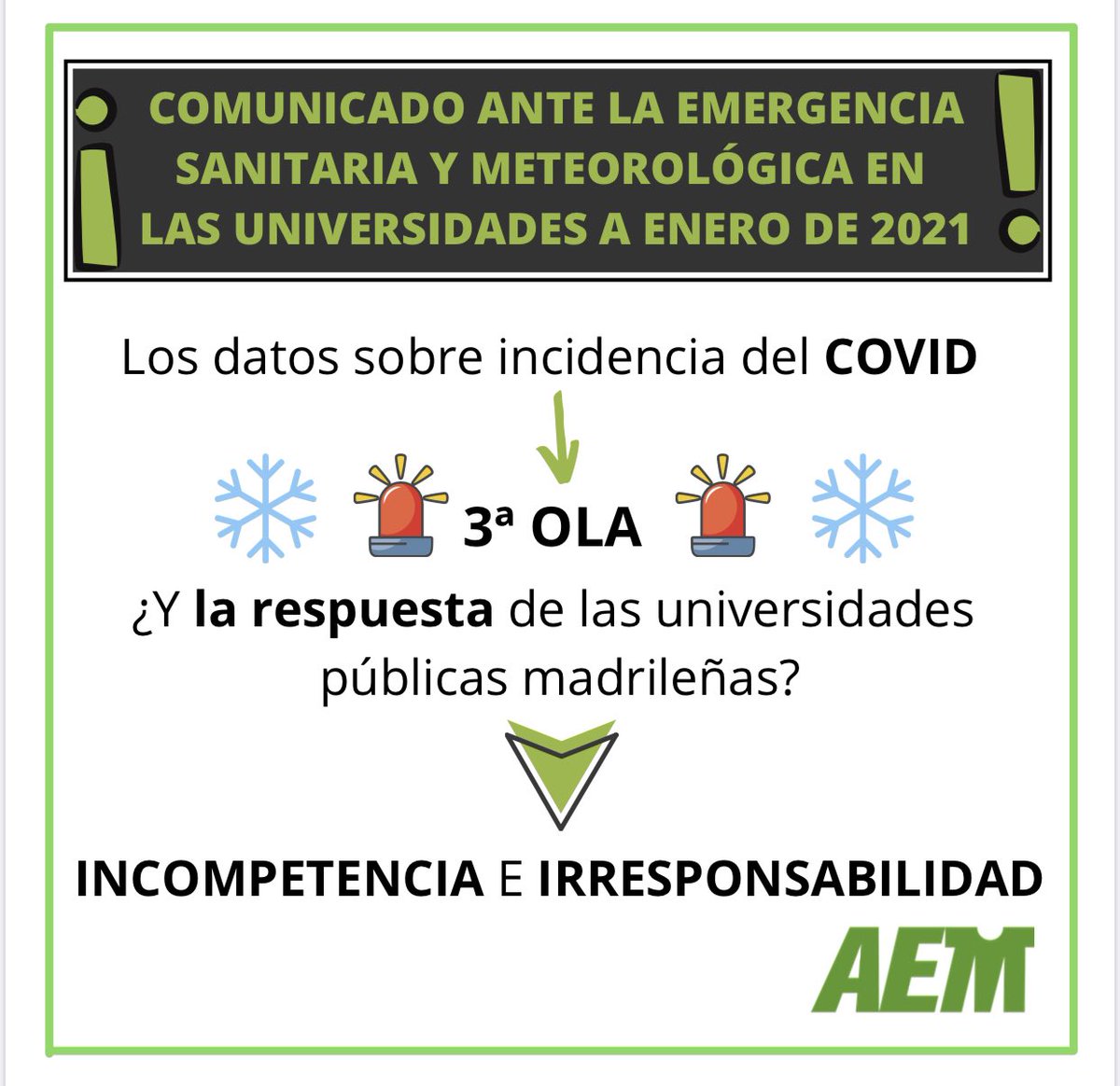 🔴 La solución, en este caso, no era lavarse las manos. Y eso es lo que han hecho las universidades madrileñas ante la situación sanitaria y climática que vivimos #ExámenesSeguros