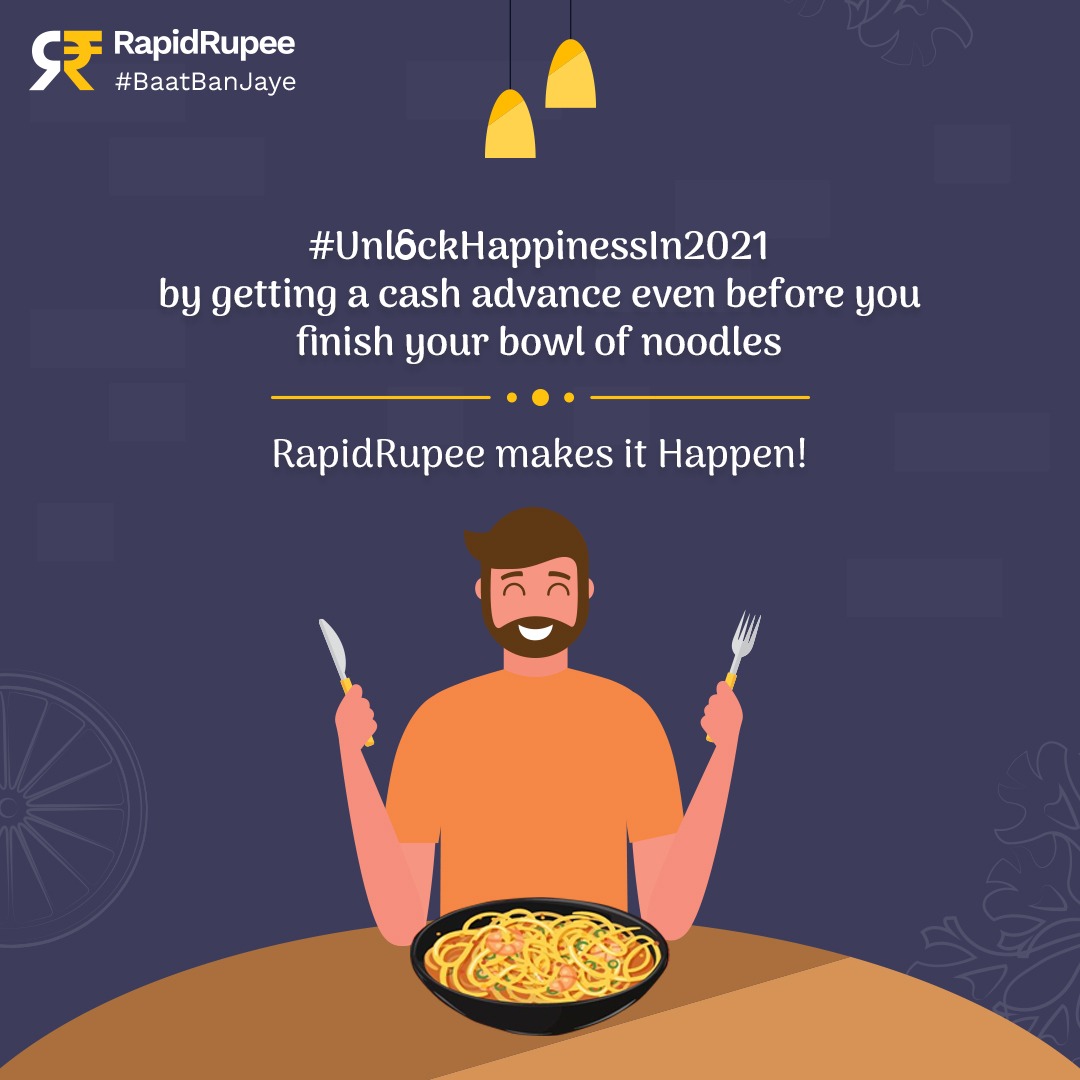 Enjoy the taste of RapidRupee's quick #personalloan process , just like your bowl of noodles!! 

✔️ No paperwork  
✔️ Sanctions in just 30 mins 
✔️ No credit score required 
✔️ Tenures up to 3 to 12 months

Apply Now - bit.ly/DownloadRapidR…

#DownloadTheApp #instantloan #loans