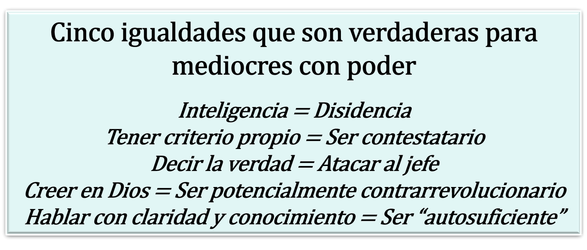 perezcapdevila's tweet photo. Lo q escribo en la imagen de abajo es una experiencia vivida durante muchos años. No pretendo criticar a nadie en específico, sino describir el comportamiento d personas incompetentes con determinados cargos q les hace sentirse por encima del resto.
Mi crítica es para construir. https://t.co/0awoI2inom