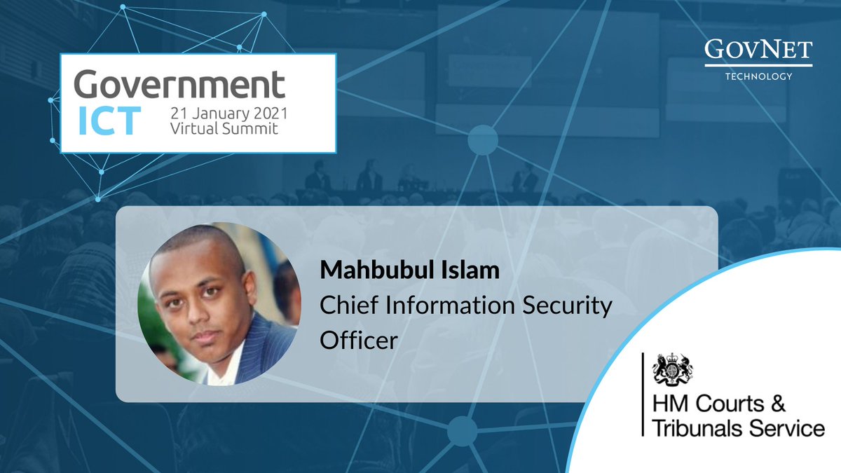 We are delighted to welcome <a href="/MahbubulCSyP/">Mahbubul Islam CSyP</a> from <a href="/HMCTSgovuk/">HM Courts and Tribunals Service</a> to join a panel discussion on 'The Impact of COVID-19 on IT Infrastructure'

Read the full session details here - hubs.la/H0DB2QK0

#GovICT2021 #IT #publicsector