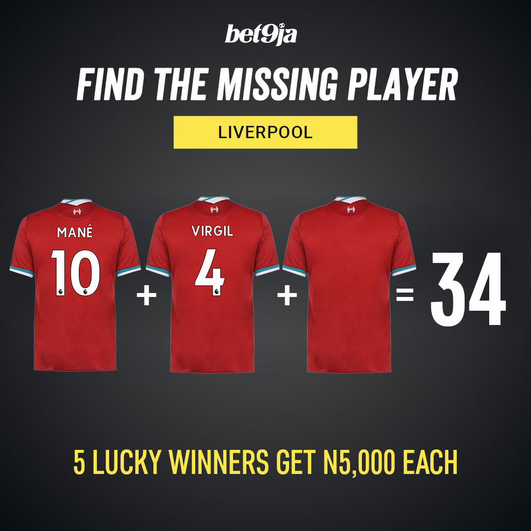 Guess the missing player 🤔 Reply with the correct answer and your user ID From the responses in the comment section, 5 people will be selected at random and rewarded with N5,000 in bonus funds.