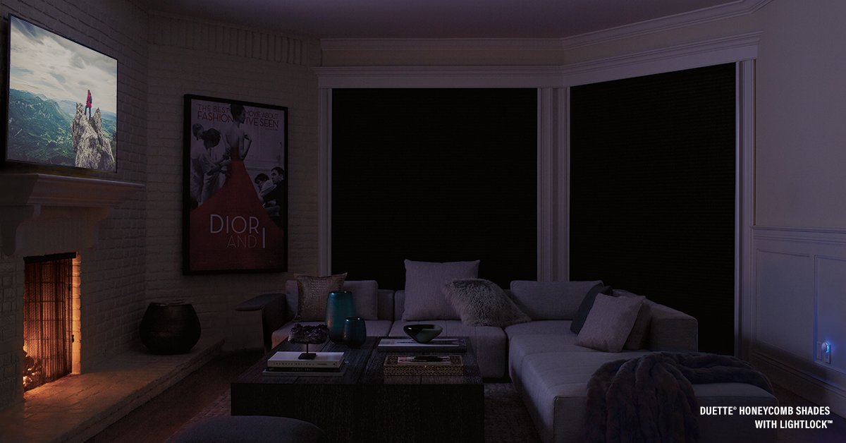 ftcsd's tweet image. Need to darken your bedroom for better sleep? Or reduce glare on your TV for more enjoyable movie viewing? Hunter Douglas offers many room-darkening window coverings, including honeycomb shades with innovative side channels that trap and absorb light.