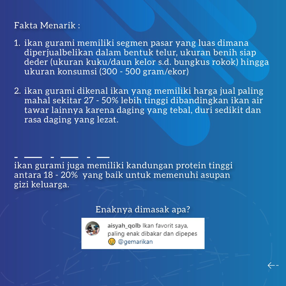 gemarikanhebat's tweet photo. ada yang tanya, Bang apa betul, Gurame kalau sepi jadi Gak rame ya bang?

#Ikangurame #Gemarikan #KKP https://t.co/EJEVX9z37j