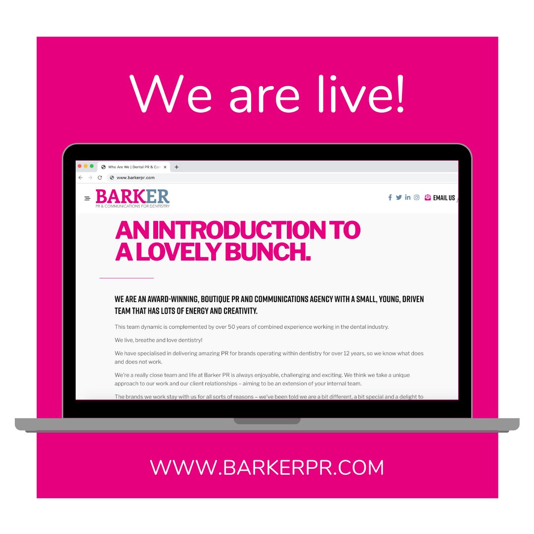 Barker_PR's tweet photo. Wait a minute...? 👀
You've not had a peak at our fancy new website yet?!
Get your peepers on this - https://t.co/JNkNfIuzGw
#BarkerPR #DentalPR #DentalMarketing #InstagramforDentists #Dentistry #FacialAesthetics #Dental #Dentistry #PRAgency #SocialMediaMarketing https://t.co/ix1TDO2JWN